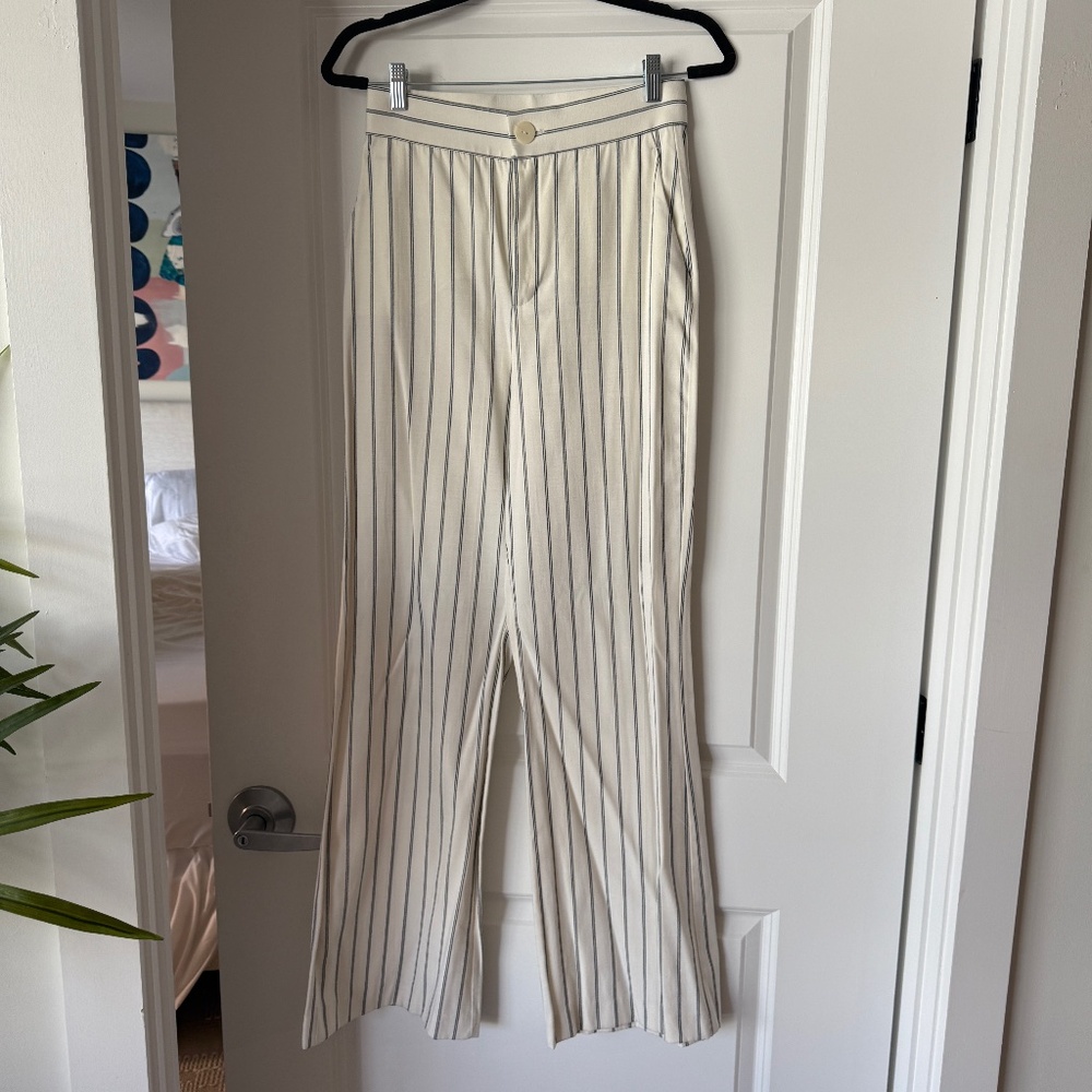 Zara Striped High Waist Pant